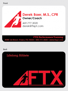 FTX Performance Training - Business Card Design